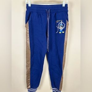 Disney World 50th Anniversary Sweatpants, blue with gold accents, women’s small